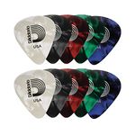 D'Addario Celluloid Guitar Picks - Guitar Accessories - Guitar Picks for Acoustic Guitar, Electric Guitar, Bass Guitar - Natural Feel, Warm Tone - Assorted, Medium, 10-pack