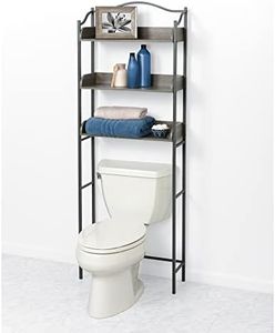 Zenna Home 3-Tier Over-The-Toilet Bathroom, Driftwood Gray/Pewter Spacesavers