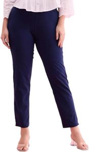 KASHISHIYA Pure Cotton Straight Fit Trouser Pants for Women (XXXL, Navy Blue)