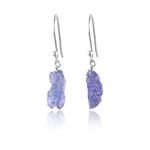 InfinitygemsArt Mothers Day Gifts Tanzanite Gemstones Raw Dainty Earrings Dangle for Women Trendy - Natural Raw Crystal - December Birthstone for Women in 925 Sterling Silver