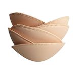 TopBine 3 Pairs Soft Round Bra Pad for Sports Bra Bikini Top Swimsuit (Beige A/B)