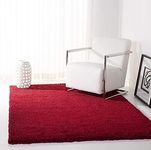 imsid Polyester Anti Slip Shaggy Fluffy Fur Rugs and Offices, Kitchens, Bedroom, Living Room and Cabins (3x5 feet, red)