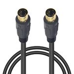 Maxhood S-Video Cable Male to Male Gold Plated Connector, 6ft Mini DIN 4 Pin Male to Male S-Video Cable for TV, S-VHS, VCRs, DVD, Camcorders, Video Cards, 28AWG