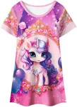 LQSZ Girls Nightgowns Unicorn Princess Toddler Short Sleeve Pajamas Princess Nightgowns for Girls 5 6T