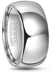 Crownal 4mm 6mm 8mm 10mm Tungsten Wedding Band Ring Men Women Plain Dome Polished Size Comfort Fit Size 3 To 17 (10mm,15)