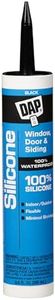 DAP 08642 12 Pack 10.1 oz. 100% Silicone Window and Door Sealant, Black