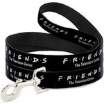 Dog Leash Friends The Television Series Logo Black White Multi Color 6 Feet Long 1.5 Inch Wide