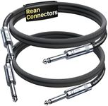 Guitar Cable 3.3 ft 2 Pack, Professional Rean Connectors from Neutrik, Kevlar-Reinforced Nylon Braided Instrument Cable, 1/4 Inch Electric Guitar Cable, Bass Guitar AMP Cord, 20 AWG, OFC