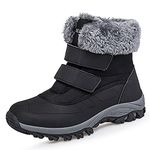 Snow Boots Womens Waterproof Ladies Walking Winter Ankle Boots Warm Fur Lined Anti Slip Shoes,629 Black 6UK 40EU 250