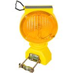 Solar Industrial Warning Lights,Wireless Waterproof Rechargeable Safety Barricade Warning Lights,Traffic Signal Flashing 2 Sided Visibility Amber LED (Amber)