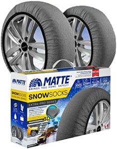 Bizymo Auto Snow Socks for Tires, Emergency Snow Traction for Vehicles Safe Travel on Ice, Frost, Snow, Extra Durable Snow Chains Equivalent Tire Chain Alternative Tire Socks Extra Pro Series X-Large