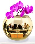 Skywin Convex Mirror Vase Gold Cubicle Decorations - 4.5 Inch Multipurpose Cubicle Mirror, Desk Mirror to See Behind You - Aesthetic Office Cubicle Accessories, Office Cubicle Decor Organizer