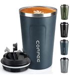 Coffee Mug 12oz - Insulated Coffee Travel Mug Spill Proof with Leakproof Lid Vacuum Stainless Steel Thermos Coffee Tumblers to GO, Reusable Coffee Cup for Men and Women for Hot & Cold Drinks (Blue)