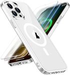 ORETECH Magnetic Case for iPhone 13 Pro Max,with 2X Screen Protector Compatible with MagSafe Wireless Charging Shockproof Military Protection Clear Back Phone Case,Clear