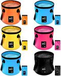 Tessco 6 Pcs 20L Collapsible Bucket with Handle 5 Gallon Folding Water Container Lightweight Foldable Bucket Portable Bucket Fishing Bucket for Outdoor Camping Hiking Traveling Kitchen, 5 Colors