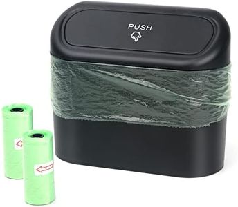 Einesin Pattumiera Per Auto Con Coperchio Portatile Impermeabile Mini Pattumiera Portatile Impermeabile Per Auto Adatto A Tutti I Veicoli,Due piccoli sacchetti della spazzatura (Nero/Nero) (Nero, 1)