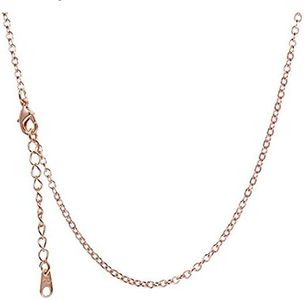 1mm Rolo Chain for Women by Ginger Lyne | Rose Gold over Sterling Silver 17-19 Inch Adjustable Necklace for Her | All Occasion Jewelry for Men or Women