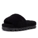 UGG Women's Cozetta Curly Slipper, Black, Numeric_6