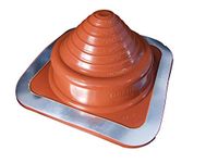 DEKTITE SQUARE BASE PIPE FLASHING BOOT: #3 (DFE203RE) RED High Temp Silicone Square Base Flexible Pipe Flashing Dektite (for OD pipe sizes 1/4" - 5")