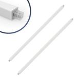 Earthtec 24 Inchs Towel Bar Replacement Rod - Adjustable Plastic Spring Loaded End Sturdy Wall Mount for Bathroom,Shower and Kitchen White (2Pack)