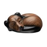 Kriss Art Pet Urns,Sleeping Resin Cremation Dog Urn, Dog Urns for Ashes, Small Animal Urn(Black Walnut)