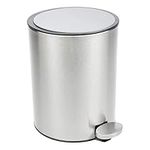 Bamodi Bathroom Bin 3L – Garbage Can with Lids – Small Pedal Bin for Bathroom, Toilet, Restroom – Stainless Steel Rubbish Waste Trash Can with Removable Inner Bucket (Silver)