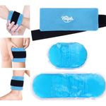 Hilph Gel Ice Packs for Injuries, 2 Pack Wrap Around Ice Packs Cold Compress with Handsfree Adjustable Strap, Cold Gel Pack Flexible Ice Pack for Swelling, Sport Injury, Wrist, Ankle Pain