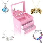 Agitation Girls Unicorn Musical Jewelry Box with Matching Unicorn Jewelry - Pink Princess2