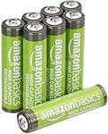 AmazonBasics High Capacity 8 Pack AAA Ni-MH Pre-Charged Rechargeable Batteries, 500 cycles (Typical 850mAh, Min. 800mAh)