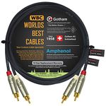 5 Foot RCA Cable Pair - Gotham GAC-4/1 (Black) Star-Quad Audio Interconnect Cable with Amphenol ACPR Die-Cast, Gold Plated RCA Connectors - Directional