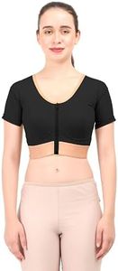 Post Surgical Medical Compression Bra || Moderate Compression || Cotton Fabric || Sports Bra || Breast Augmentation Bra || Surgical Recovery Supporter || Axillary Support (XXL, Black)