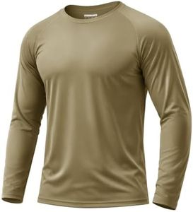 Boladeci Athletic Shirts for Men Rash Guard UV Protection Sun Shirts for Men Long Sleeve Summer Clothing Workout Swim Dull Cyan M