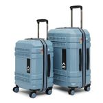 uppercase Bullet Set of 2 (S+M) Spinner, Check-in Trolley Bag, Hardsided Anti-Scratch 8 Wheel Luggage, TSA Lock & Anti-Theft Zippers, Suitcase for Unisex, 2000 Days Warranty (Blue)