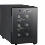 Koolatron Wine Fridge - Wine Cooler, 6 Bottle Cabinet for Champagne, White & Redwines, Freestanding Cellar For Bar, Home, Small Kitchen, Double Paned Glass Door