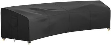 iBirdie Outdoor Sectional Cover for 190''Back 128" Front Curved Shaped Patio Sofa Waterproof Weatherproof 600D Heavy Duty Garden Furniture Cover Outside Sectional Couch Cover