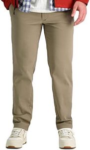 Haggar Men's Life Comfort Flat Front Slim Fit Chino Pant, Medium Khaki