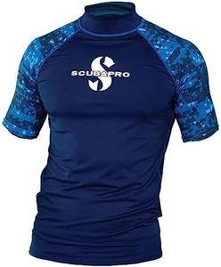 SCUBAPRO Men's UPF50 Short-Sleeve Rash Guard, L, Aegean