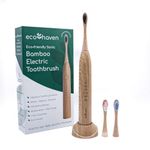 Ecohaven Sustainable Sonic Bamboo Electric Toothbrush – 3 Recyclable Heads – 5 Cleaning Modes – USB Type C Charger – Waterproof Handle – 5 Weeks Battery Life - Lightweight - Eco-Friendly