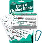 Easiest Fishing Knots - Waterproof Guide to 12 Simple Fishing Knots | How to Tie Practical Fishing Knots & Includes Mini Carabiner | Perfect for Beginners