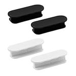 POXIAOER Self Adhesive Handles for Window Cupboard Door Handles, Plastic Stick on Handle Cabinet Pull Fridge Sliding Glass Door Furniture Handle Pulls, White and Black