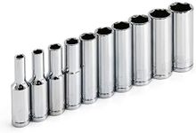 Powerbuilt 640538 1/4-Inch Drive Metric Deep Socket Set, 10-Piece