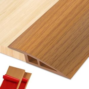 Vinyl Floor Transition Strip Door Threshold Self Adhesive 36 inch, Thresholds for Doorways, Edge-Reducer Transition-Strips for Door/Floor (Light Brown, 3/5'' to 4/5'', 72 in)