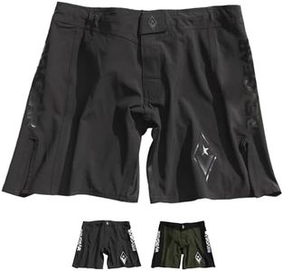 Revgear Stealth 1 Hybrid Shorts for Combat Sports Including MMA, Muay Thai, Boxing, Kickboxing, Krav MAGA and Jiu Jitsu (US, Alpha, X-Large, Regular, Regular, Black/Black)