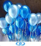 AMFIN® 10 Inch (Pack of 50) Metallic Balloons Light Blue & Blue for Birthday Decoration, Decoration for Weddings, Engagement, Baby Shower, 1st Birthday, Anniversary Party, Theme Party, Office Party