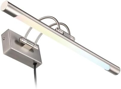 LEONLITE 3CCT LED Picture Light, Swivel Full Metal Dimmable Artwork Lamps, 15.75 Inch, CRI90+, 2700K/3000K/4000K Selectable, Plug-n-Play & Hardwire Art Lighting, UL-Listed Power Cord, Satin Nickel