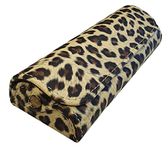 ACROPOLIS Hard Shell Leather Glasses Case with Magnetic Closure, 5-Layer Design, Fabric Interior (B-10-Leopard-Pattern)