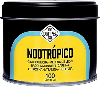 100 Gélules de Nootropiques Naturels | 800 mg | Mémoire, Concentration, Energie | Ginkgo Biloba, Hydne Hérisson, Caféine, Bacopa Monnieri, Tyrosine, Théanine, Huperzia | Fabriqué dans l'UE
