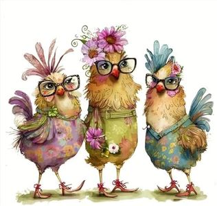 KYOQFVN Hen Chicken Cross Stitch Kits, 11CT Counted Cross Stitch Kits for Adults, Stamped Cross Stitch Patterns Needles Supplies, Beginner Embroidery Kit for Adults 14x14inch