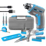 Hi-Spec 35PC General Household Tool Kit Set with 3.6V USB Electric Power Screwdriver - Essential DIY Hand Tools for Everyday Repairs, Maintenance, and New Home Essentials