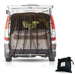 Fly Screen Magnetic for Vans Compatible with ProMaster, Ford Transit, Mercedes Metris, NV - Bug Screen Mesh Mosquito Net for Back and Rear Door Closed by Zipper (Small)